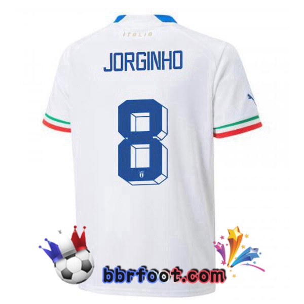 Maillots Equipe de Italie(Jorginho 8)Exterieur Blanc 2022/2023