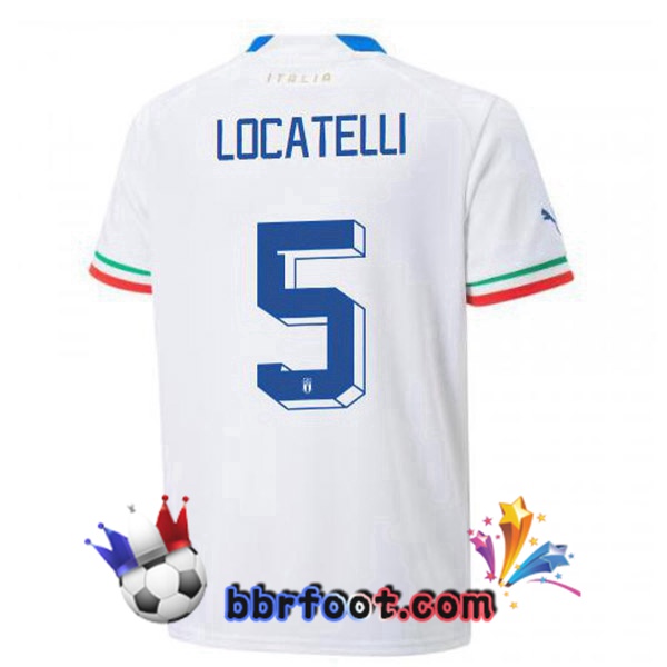 Maillots Equipe de Italie(Locatelli 5)Exterieur Blanc 2022/2023