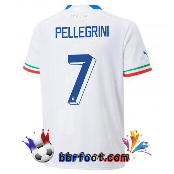 Maillots Equipe de Italie(Pellegrini 7)Exterieur Blanc 2022/2023