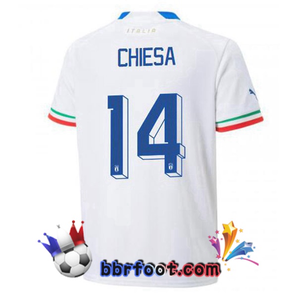 Maillots Equipe de Italie(Chiesa 14)Exterieur Blanc 2022/2023