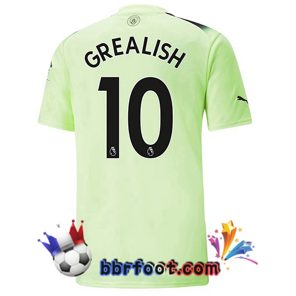 Maillot Foot Manchester City (Jack Grealish 10) Third Vert Noir 2022/2023