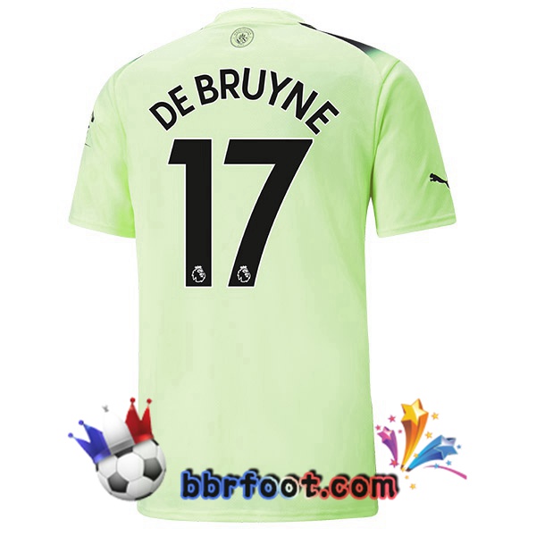 Maillot Foot Manchester City (Kevin De Bruyne 17) Third Vert Noir 2022/2023
