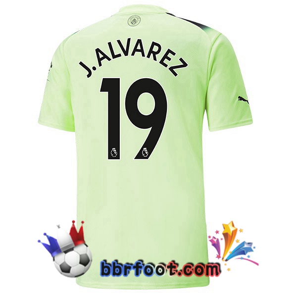 Maillot Foot Manchester City (Julián Álvarez 19) Third Vert Noir 2022/2023