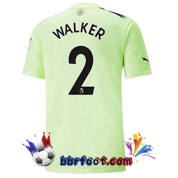 Maillot Foot Manchester City (Kyle Walker 2) Third Vert Noir 2022/2023