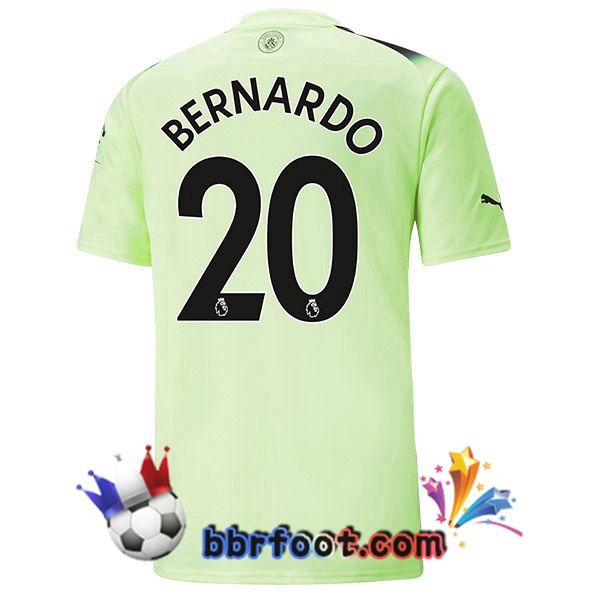 Maillot Foot Manchester City (Bernardo Silva 20) Third Vert Noir 2022/2023