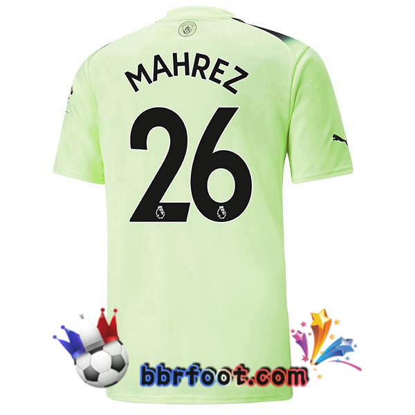 Maillot Foot Manchester City (Riyad Mahrez 26) Third Vert Noir 2022/2023