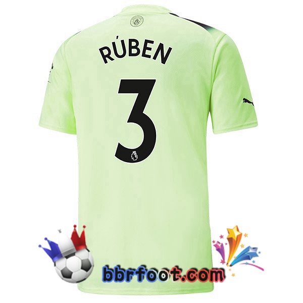 Maillot Foot Manchester City (Ruben Dias3) Third Vert Noir 2022/2023