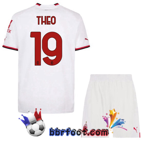 Maillot Foot AC Milan (THEO 19) Enfant Exterieur Blanc 2022/2023