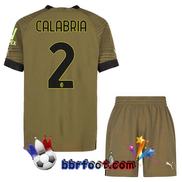 Maillot Foot AC Milan (CALABRIA 2) Enfant Third Marron 2022/2023