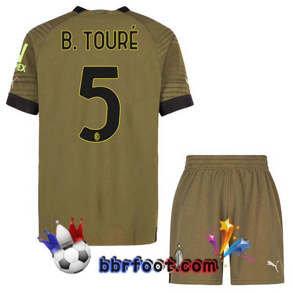Maillot Foot AC Milan (B. TOURÉ 5) Enfant Third Marron 2022/2023