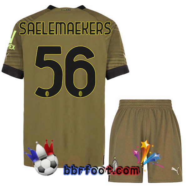 Maillot Foot AC Milan (SAELEMAEKERS 56) Enfant Third Marron 2022/2023