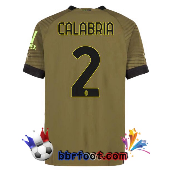 Maillot Foot AC Milan (CALABRIA 2) Third Marron 2022/2023
