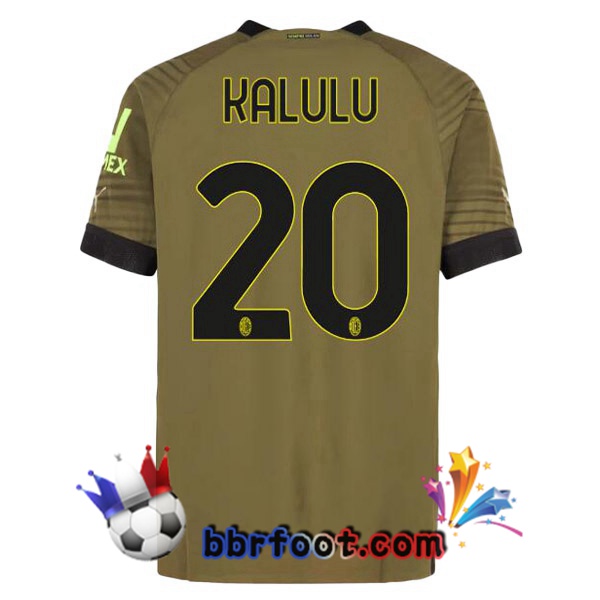 Maillot Foot AC Milan (KALULU 20) Third Marron 2022/2023