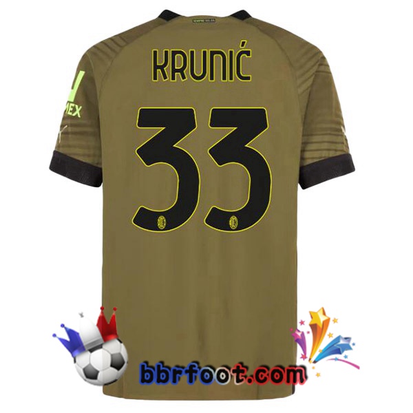 Maillot Foot AC Milan (KRUNIĆ 33) Third Marron 2022/2023