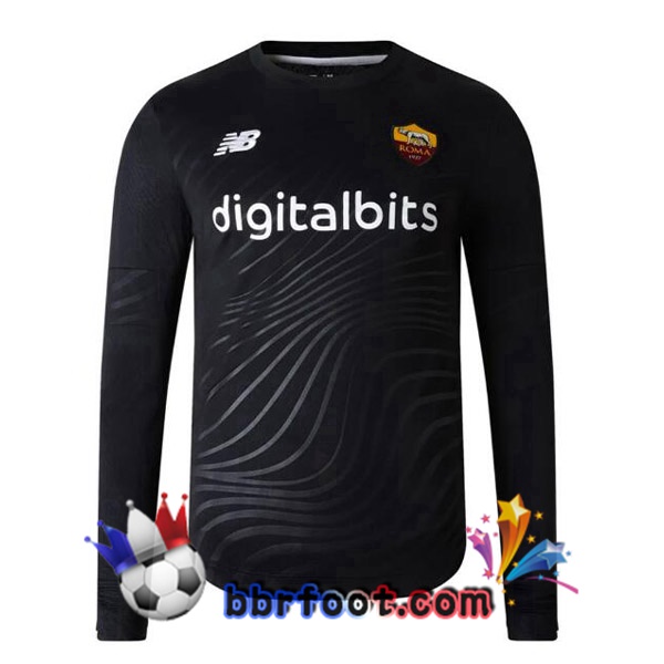 Maillot Foot AS Roma Gardien de but Manche longue Noir 2022/2023