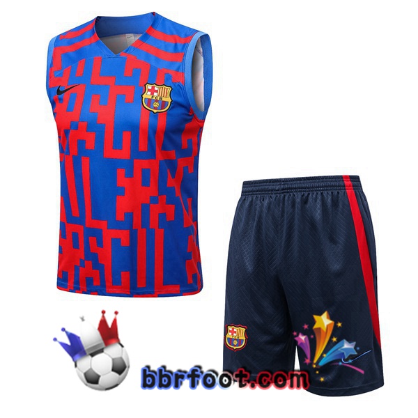 Gilet Foot FC Barcelone + Shorts Bleu Rouge 2022/2023