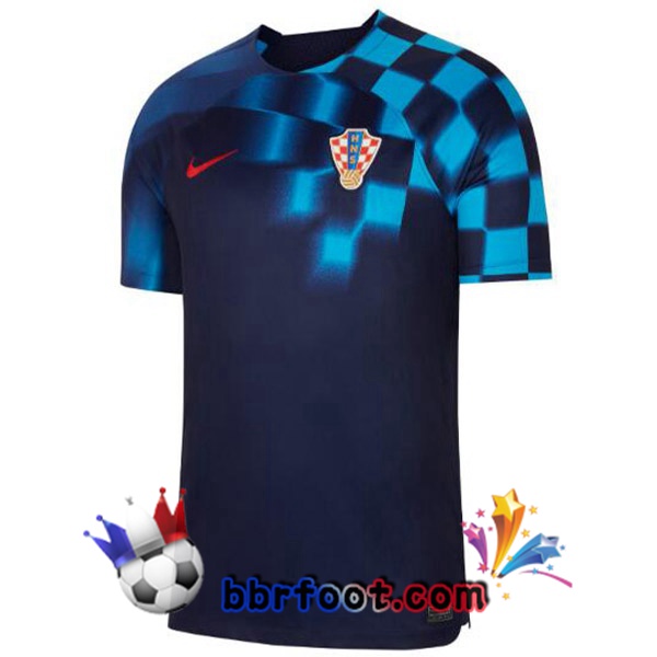 Maillots Equipe de Croatie Exterieur Noir Bleu 2022/2023