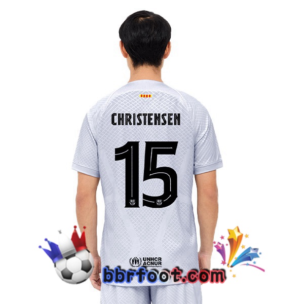 Maillot Foot FC Barcelone (CHRISTENSEN 15) Third Gris 2022/2023