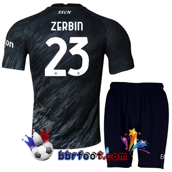 Maillot Foot SSC Naples (Zerbin 23) Enfant Third Noir 2022/2023
