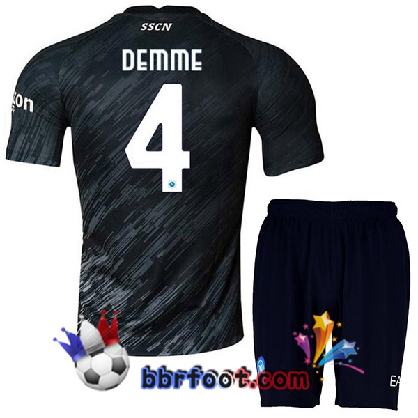 Maillot Foot SSC Naples (Demme 4) Enfant Third Noir 2022/2023
