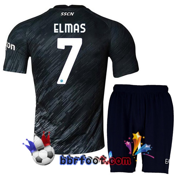 Maillot Foot SSC Naples (Elmas 7) Enfant Third Noir 2022/2023