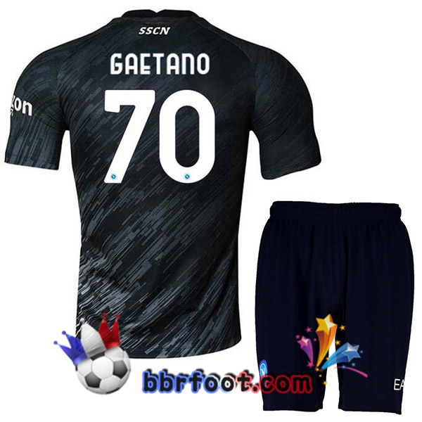 Maillot Foot SSC Naples (Gaetano 70) Enfant Third Noir 2022/2023