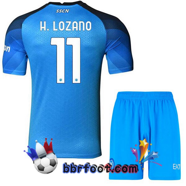 Maillot Foot SSC Naples (H. Lozano 11) Enfant Domicile Bleu 2022/2023