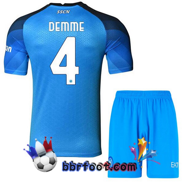 Maillot Foot SSC Naples (Demme 4) Enfant Domicile Bleu 2022/2023