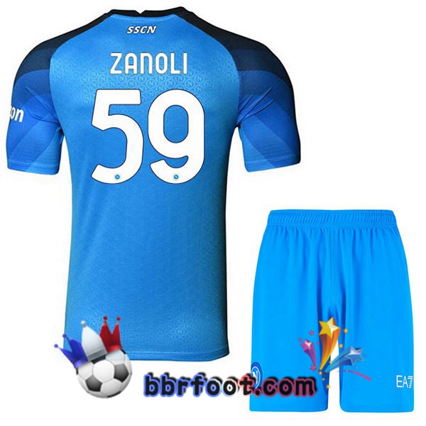 Maillot Foot SSC Naples (Zanoli 59) Enfant Domicile Bleu 2022/2023