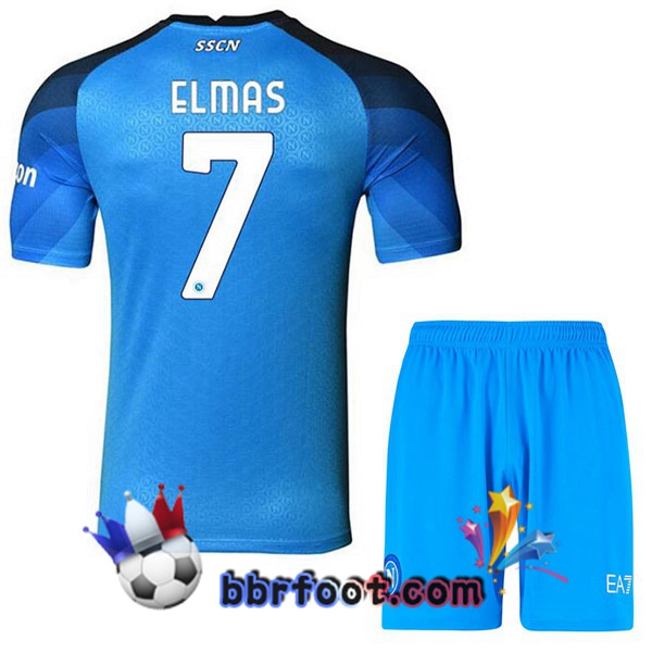 Maillot Foot SSC Naples (Elmas 7) Enfant Domicile Bleu 2022/2023