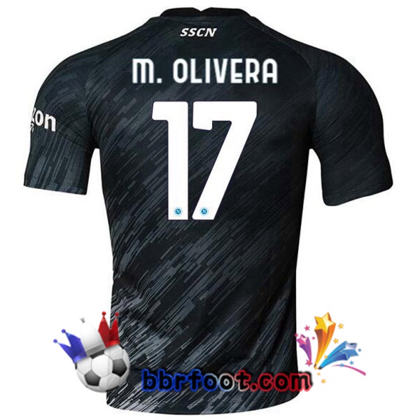Maillot Foot SSC Naples (M. Olivera 17) Third Noir 2022/2023