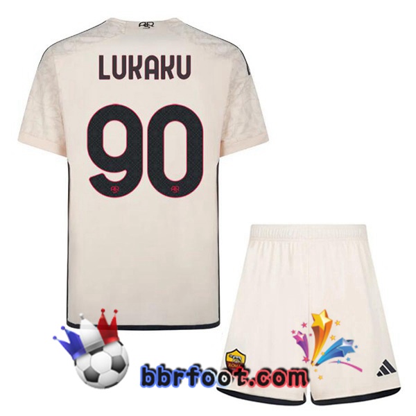 Maillot Foot AS Roma (LUKAKU 90) Exterieur Jaune 2023/2024