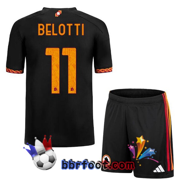 Maillot Foot AS Roma (BELOTTI 11) Enfant Third Noir 2023/2024