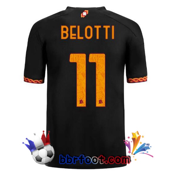 Maillot Foot AS Roma (BELOTTI 11) Third Noir 2023/2024