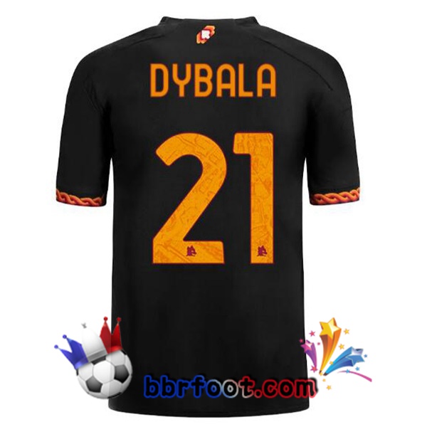 Maillot Foot AS Roma (DYBALA 21) Third Noir 2023/2024