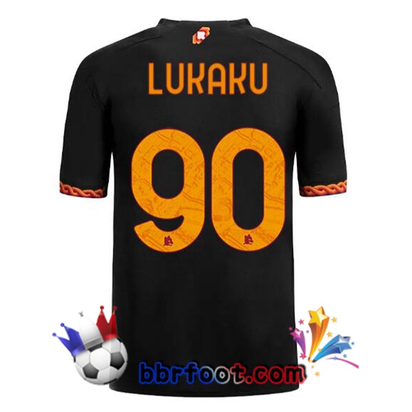 Maillot Foot AS Roma (LUKAKU 90) Third Noir 2023/2024
