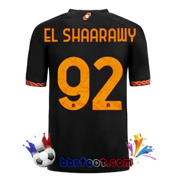 Maillot Foot AS Roma (EL SHAARAWY 92) Third Noir 2023/2024