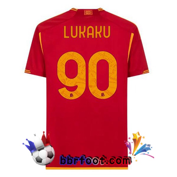 Maillot Foot AS Roma (LUKAKU 90) Domicile Rouge 2023/2024