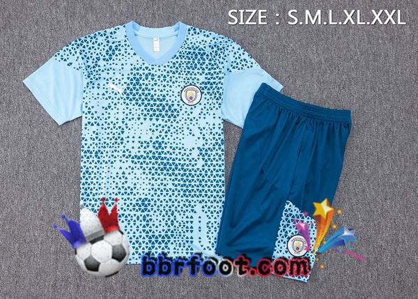 Ensemble Training T-Shirts Manchester City + Shorts Bleu 2023/2024