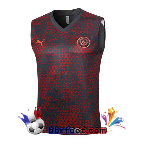 Gilet Foot Manchester City Rouge Noir 2023/2024 Gilet Foot Manchester City Rouge Noir 2023/2024