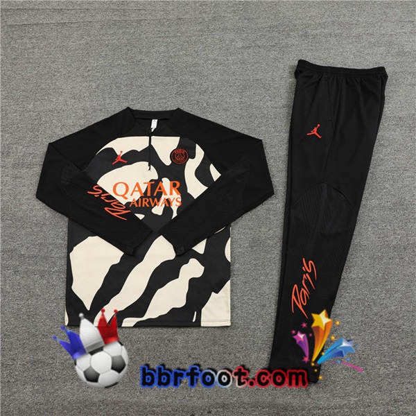 Survetement Foot JORDAN Paris PSG Noir Jaune 2023/2024