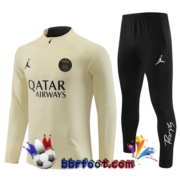 Survetement Foot JORDAN Paris PSG Jaune 2023/2024 Survetement Foot JORDAN Paris PSG Jaune 2023/2024
