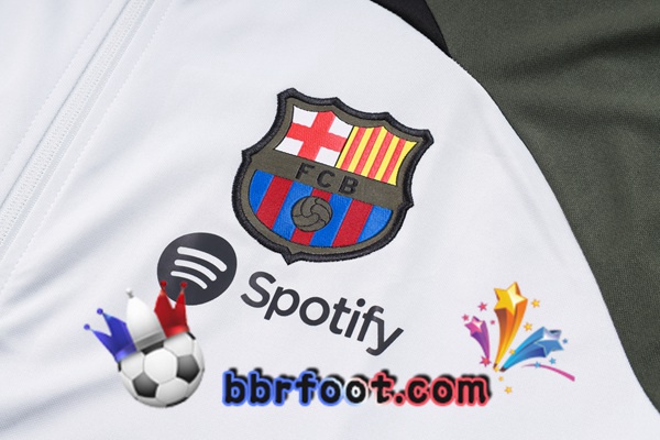 Survetement Foot - Veste FC Barcelone Blanc Vert 2023/2024