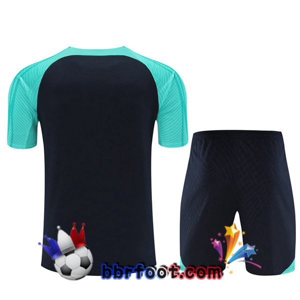 Ensemble Training T-Shirts FC Barcelone + Shorts Vert Bleu Royal 2023/2024