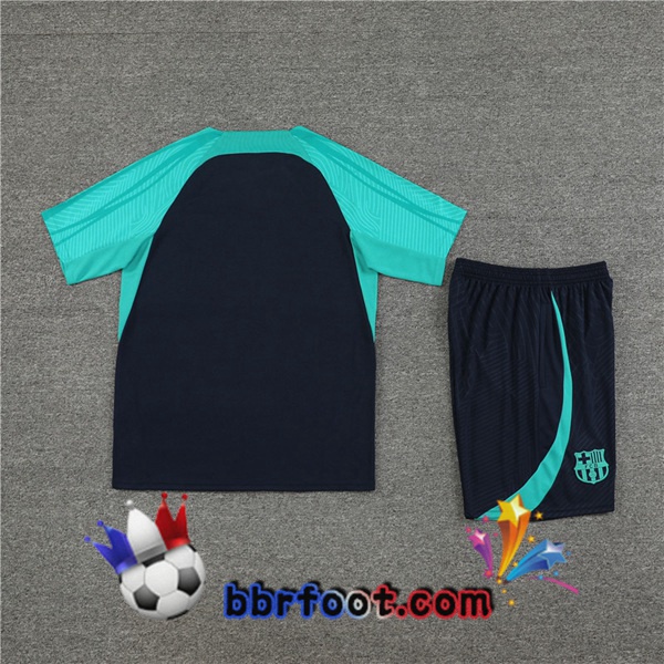 Ensemble Training T-Shirts FC Barcelone + Shorts Vert Bleu Royal 2023/2024