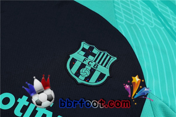 Ensemble Training T-Shirts FC Barcelone + Shorts Vert Bleu Royal 2023/2024