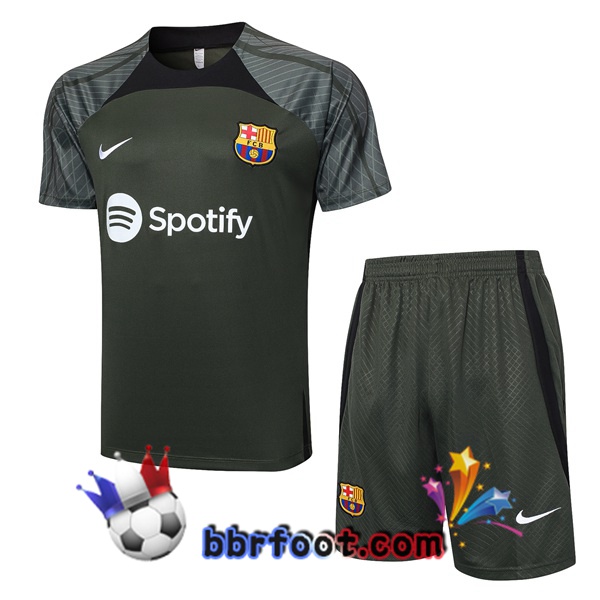 Ensemble Training T-Shirts FC Barcelone + Shorts Vert 2023/2024