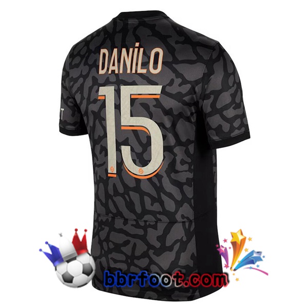 Maillot Foot Paris PSG (Danilo 15) Third Noir 2023/2024