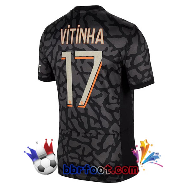 Maillot Foot Paris PSG (Vitinha 17) Third Noir 2023/2024