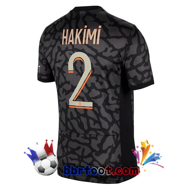 Maillot Foot Paris PSG (Hakimi 2) Third Noir 2023/2024
